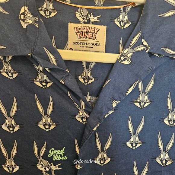 Scotch & Soda Looney Tunes Blue with Bugs Bunny Pattern Size L - Picture 3 of 6